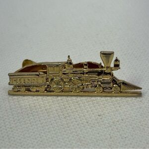 Vintage Western & Atlantic Railroad‎ Gold tone Steam Locomotive Tie Clasp
